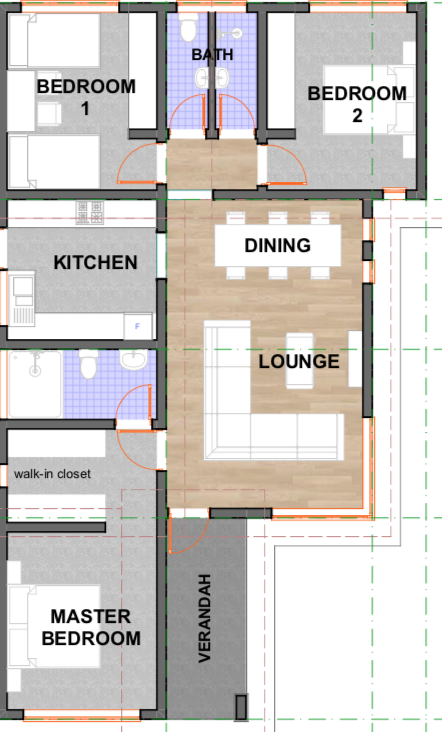 Architectural floor plan 31131-floor-plan-complete for Inuua Chapchap 31131 with 3 bedrooms and 1 bathrooms. ( jengapolepole )