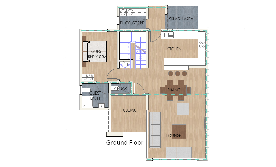 Architectural floor plan 4271.png for 4 BEDROOM Maisonette 4271 with 4 bedrooms and 4 bathrooms. ( maisonette )