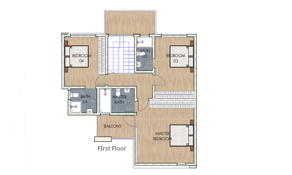 Architectural floor plan Annotation 2020-08-17 024126.png for 4 BEDROOM Maisonette 4271 with 4 bedrooms and 4 bathrooms. ( maisonette )