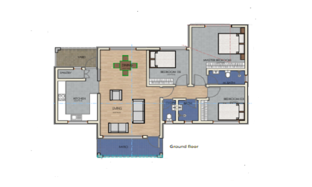 Architectural floor plan Annotation 2020-08-18 015559.png for 3 Bedroom Bungalow - ID 3153 with 3 bedrooms and 2 bathrooms. ( bungalow )