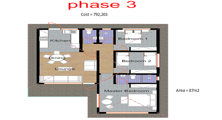 Architectural floor plan Annotation 2020-08-19 061320.png for 3 Bedroom Bungalow - ID 3191 with 3 bedrooms and 2 bathrooms. ( jengapolepole )