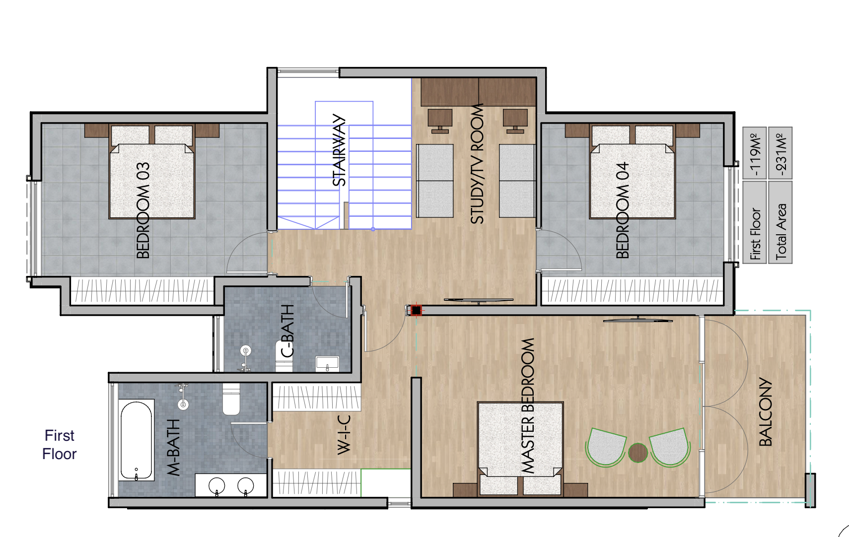 Architectural floor plan Screenshot 2020-08-12 at 08.59.23.png for 4 Bedroom Maisonette - ID 4232 with 4 bedrooms and 3 bathrooms. ( maisonette )