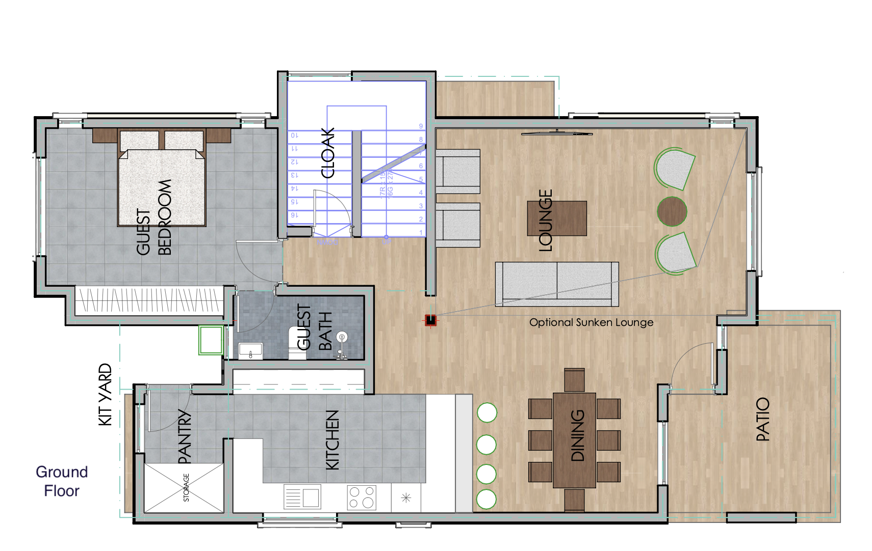 Architectural floor plan Floor Plan for 4 Bedroom Maisonette - ID 4233 with 4 bedrooms and 4 bathrooms. ( maisonette )
