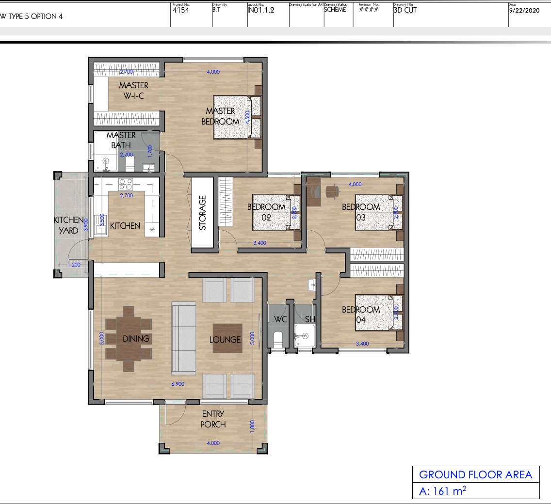 Architectural floor plan Screenshot 2020-12-10 at 12.51.32 PM.png for 4 Bedroom Bungalow-ID 4154 with 4 bedrooms and 2 bathrooms. ( bungalow )