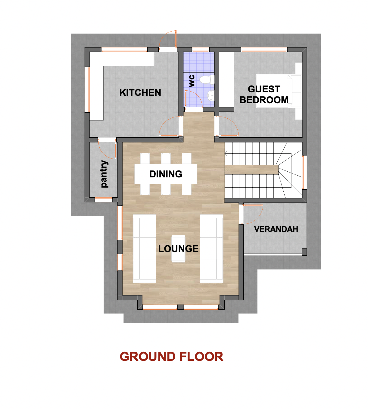 Architectural floor plan Screenshot 2021-12-03 at 21.55.17.png for NACHU Maisonette Pitch Roof with 5 bedrooms and 3 bathrooms. ( maisonette )